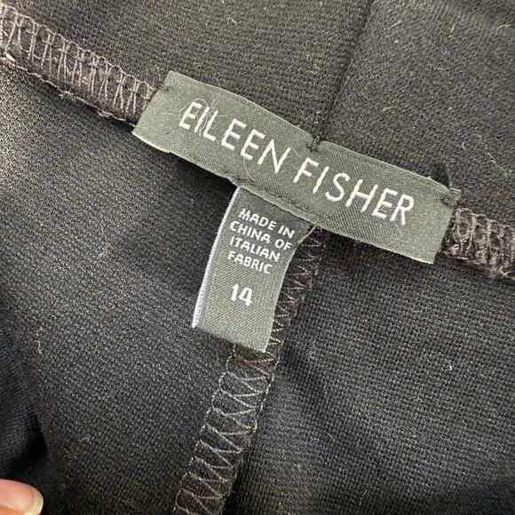 Eileen Fisher Women's Pants Pull On Stretch Straight Leg Tapered Black 14 - Picture 3 of 9
